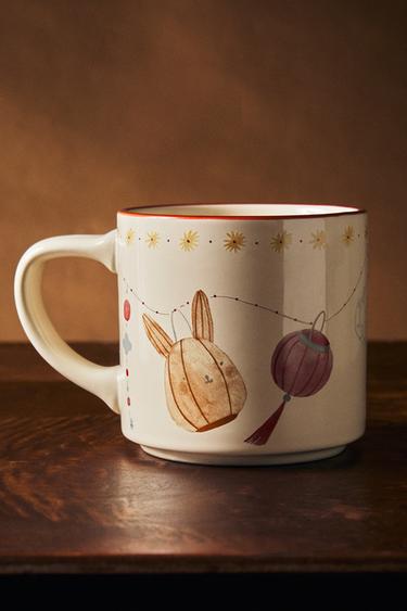 CHILDREN'S CERAMIC LANTERN MUG - Cream by Zara