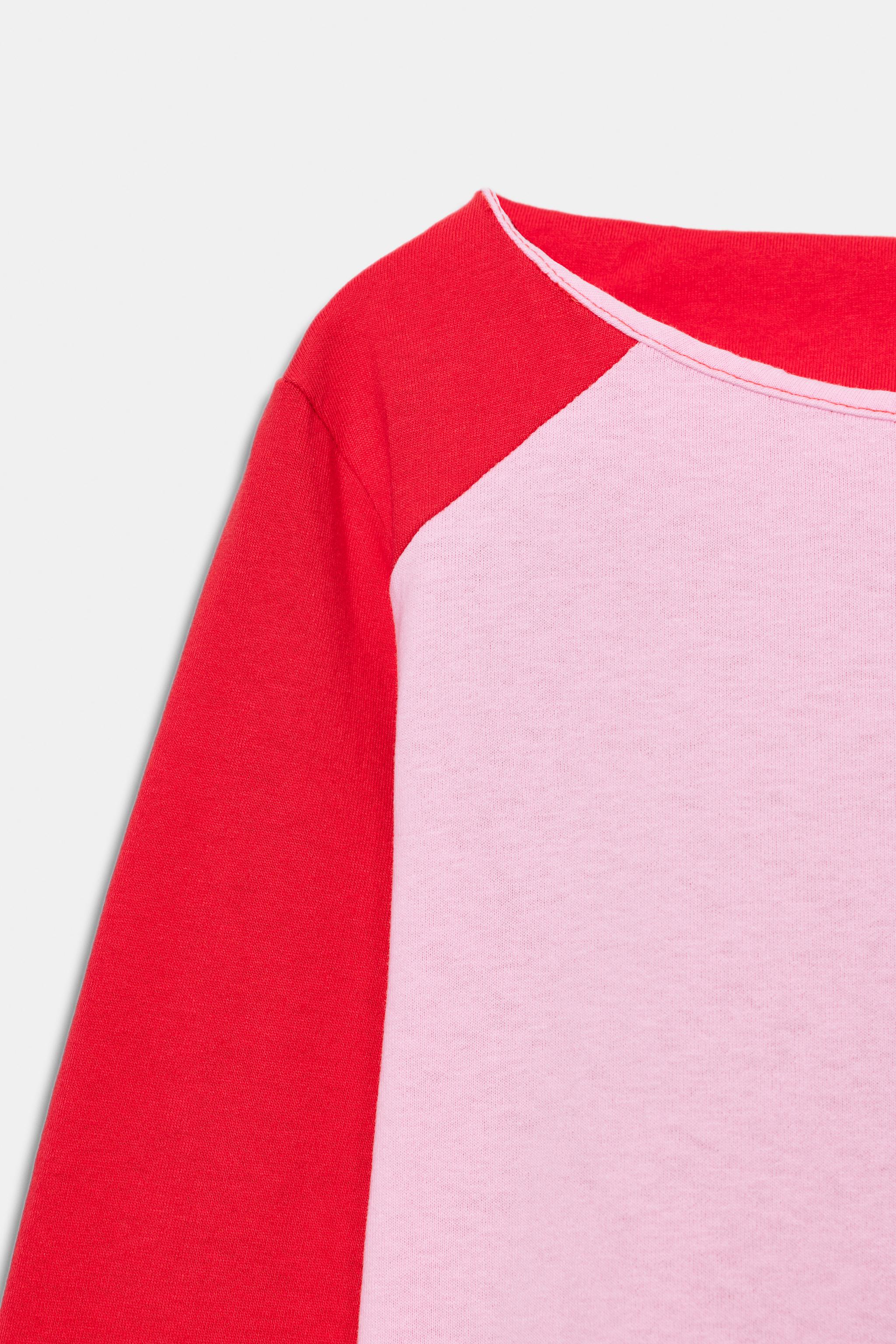 COMBINATION RAGLAN SLEEVE T-SHIRT - Pinks | ZARA United States