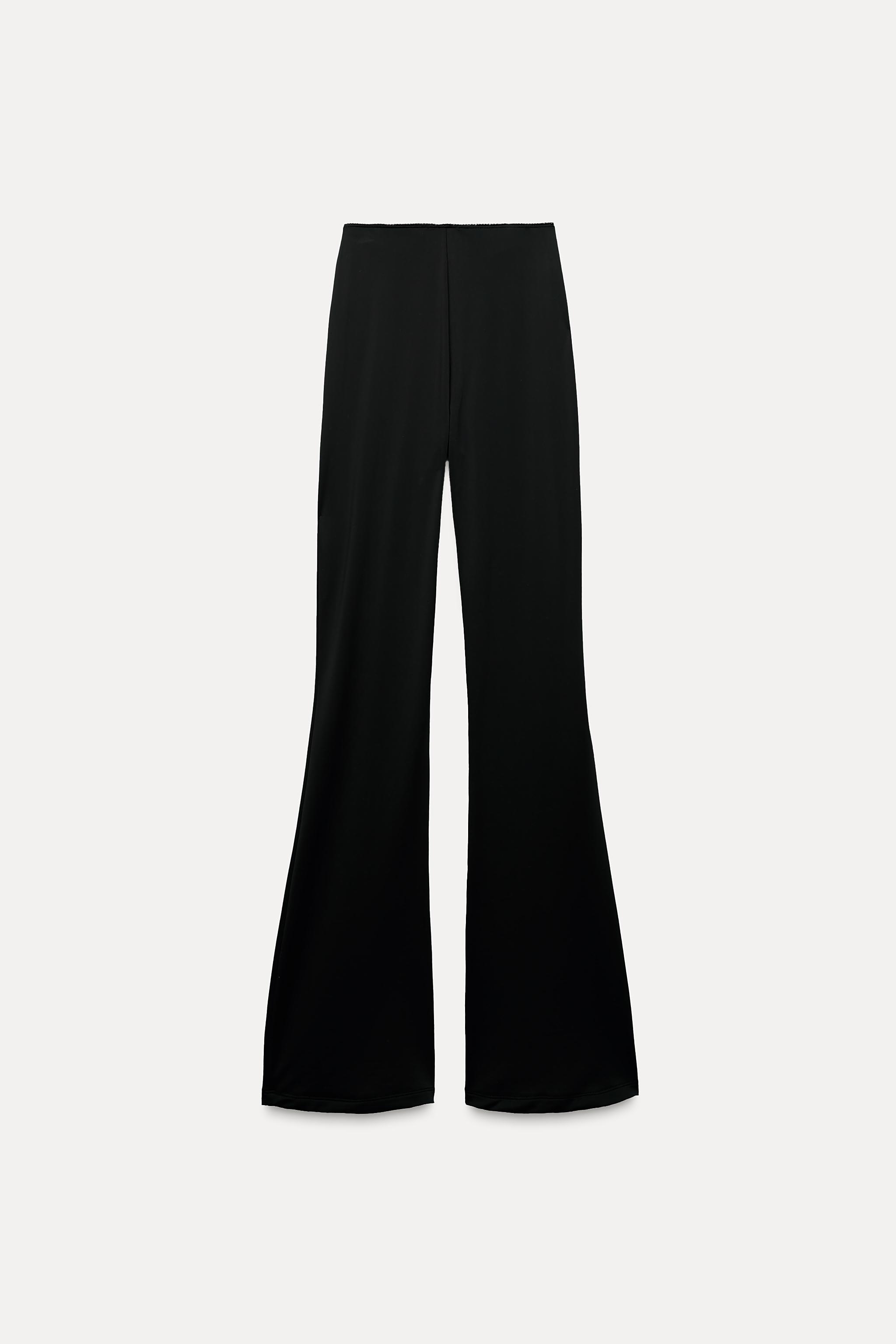 PANTALON EN POLYAMIDE EVASE Noir ZARA France