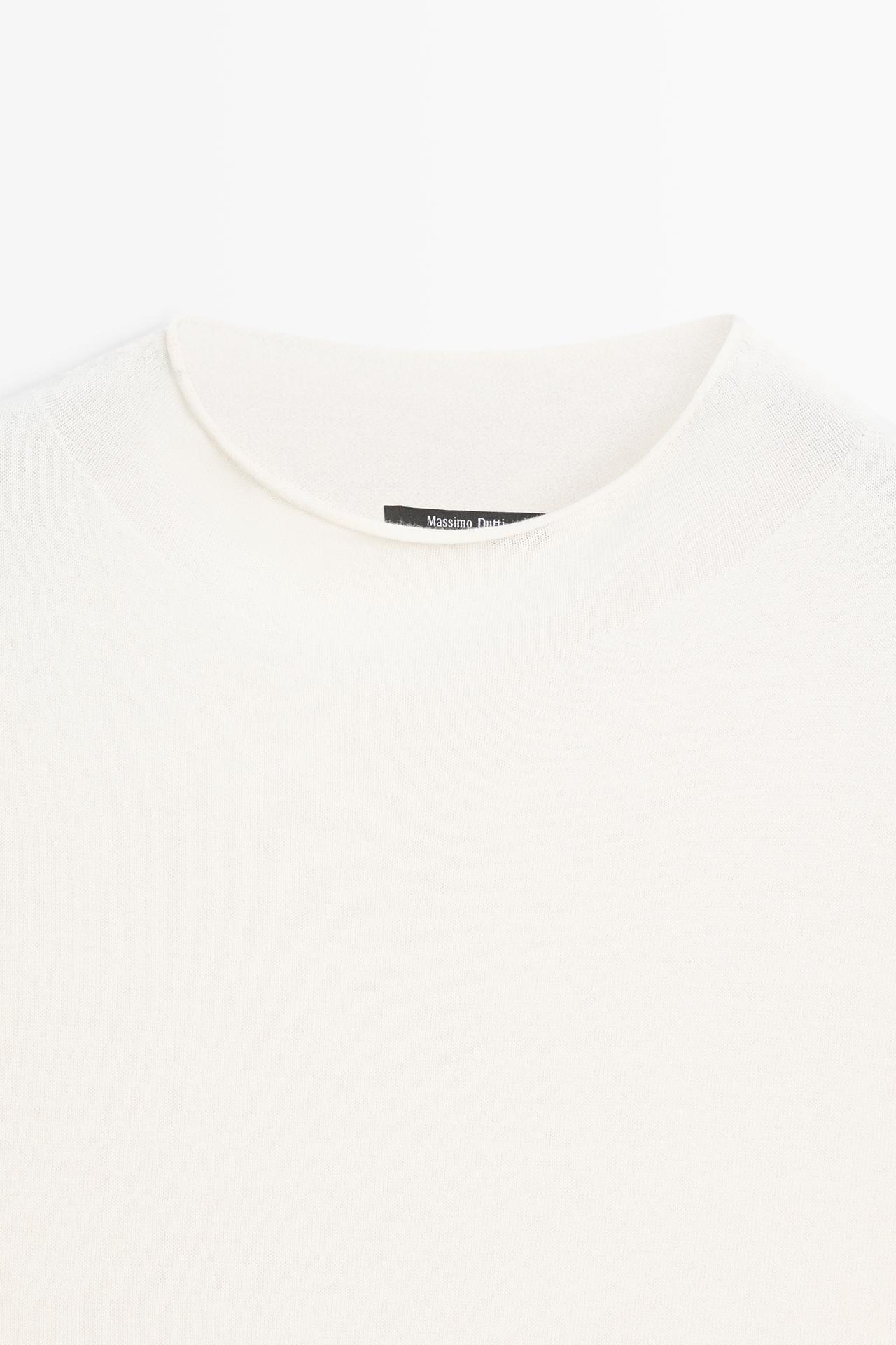 100% cotton short sleeve sweater — Ecru