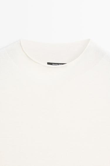 100% cotton short sleeve sweater — Ecru 2