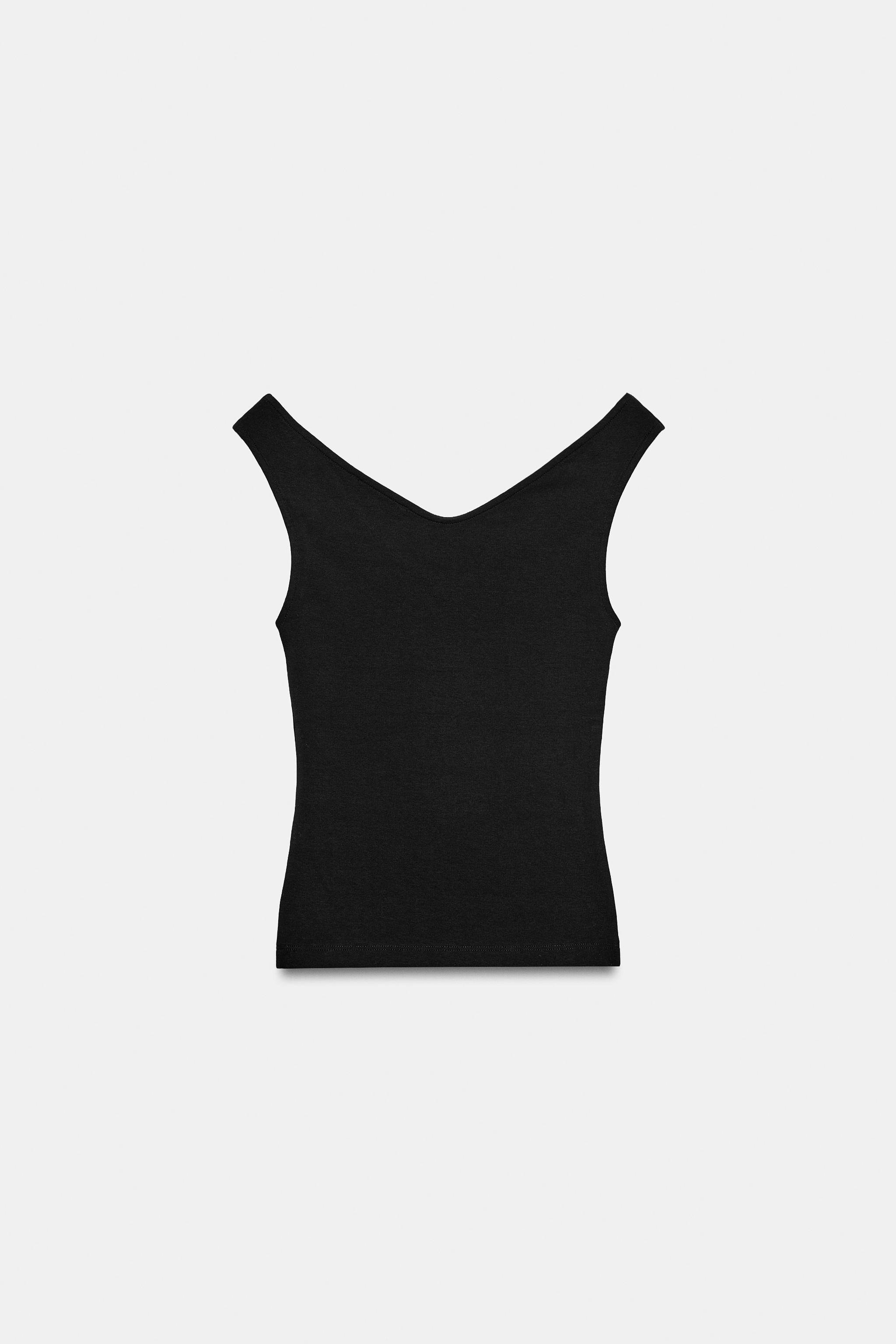 Zara Omuz Dekolteli T-Shirt görsel 8