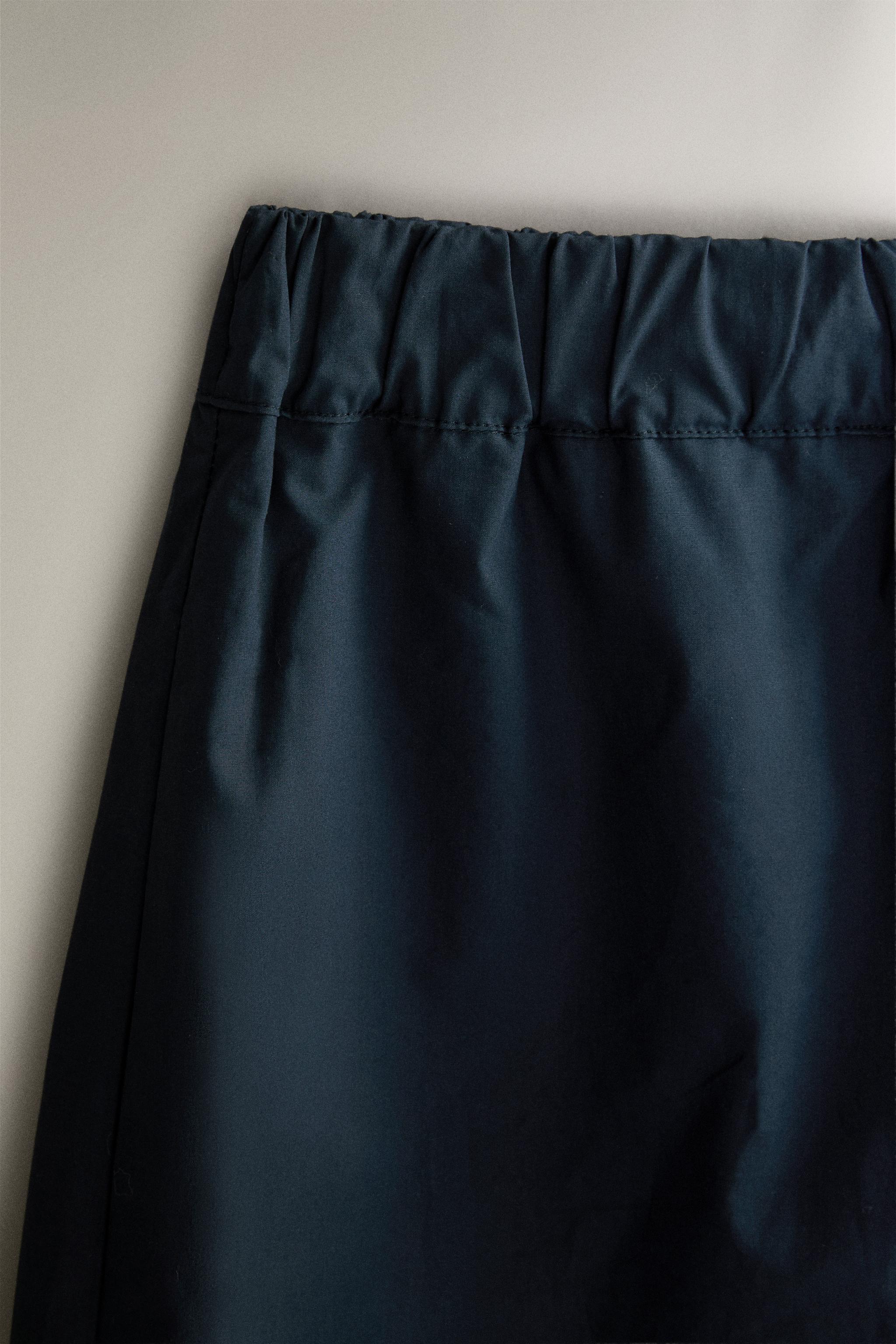 COTTON POPLIN SHORTS — Blue