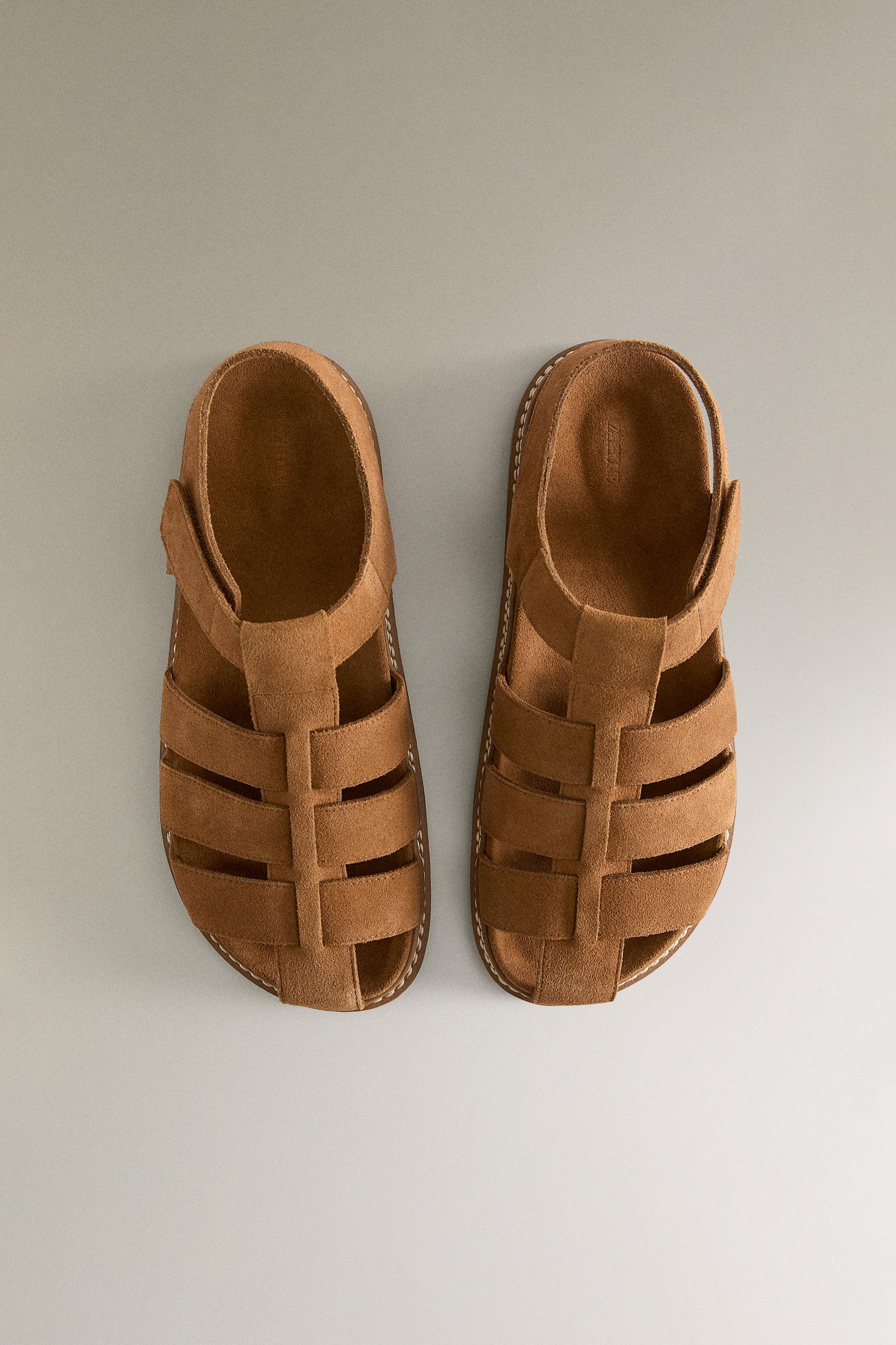 LEATHER CAGE SANDALS
