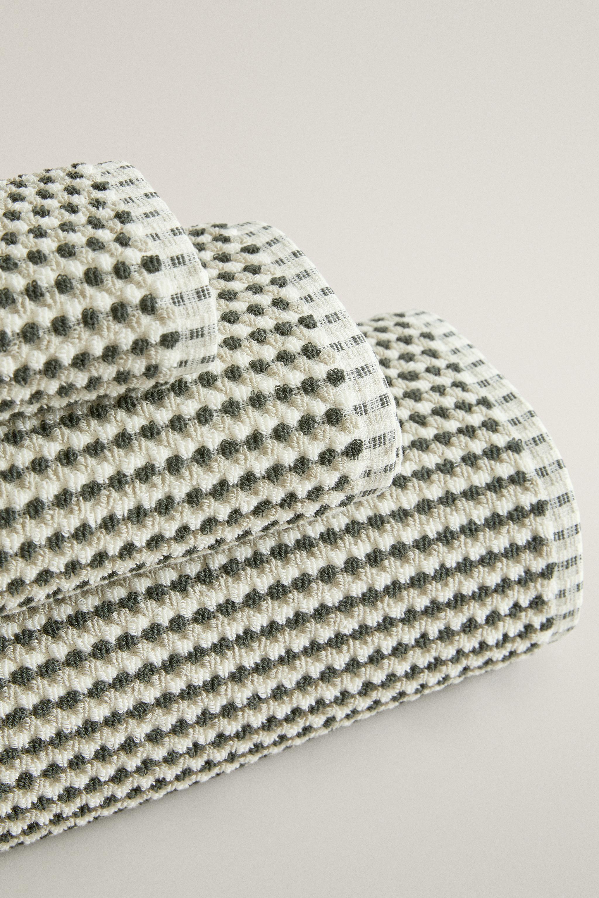 SERVIETTE DE BAIN COTON TEXTURÉE