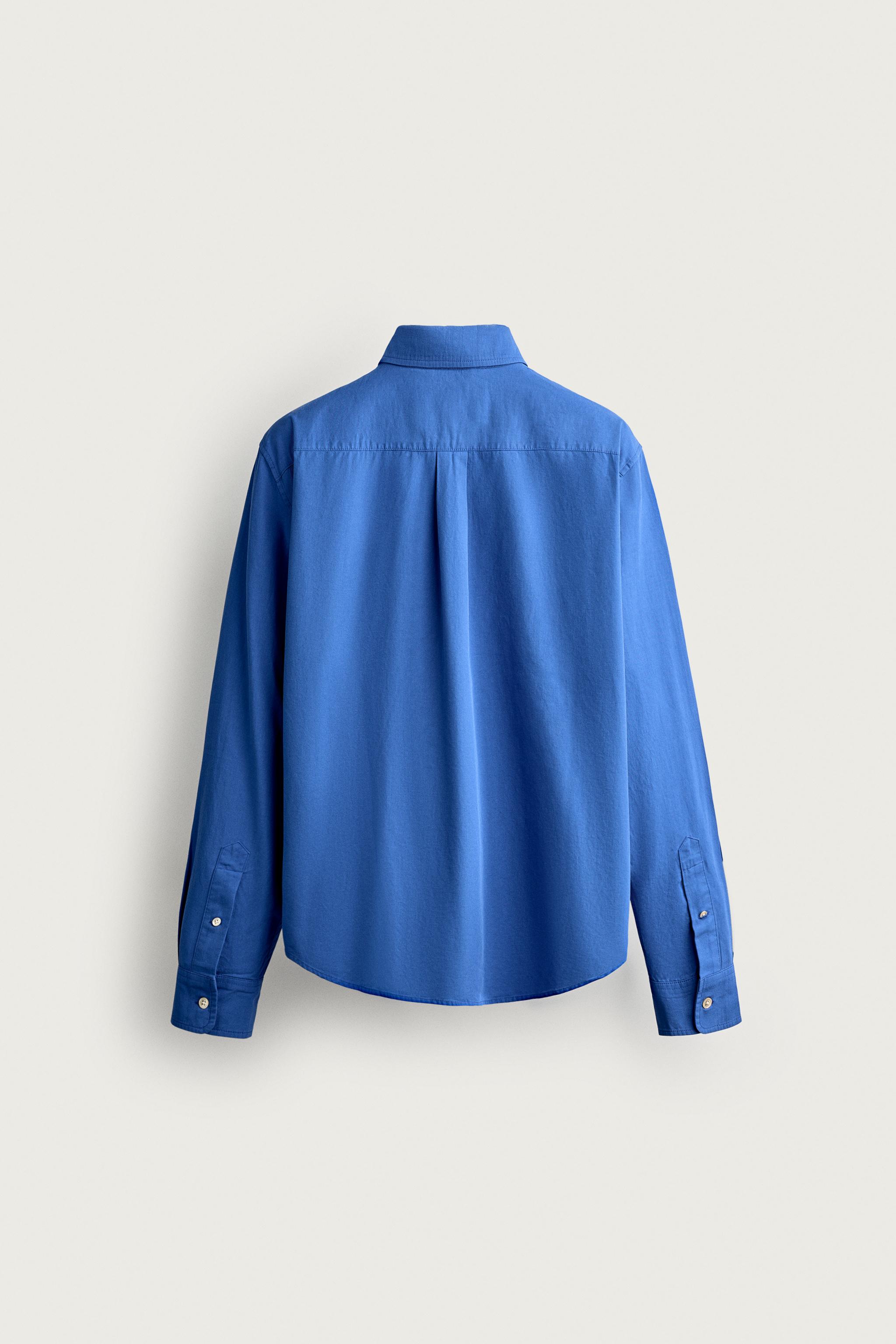 Мужские рубашки Zara COTTON RELAXED FIT SHIRT — фото 8