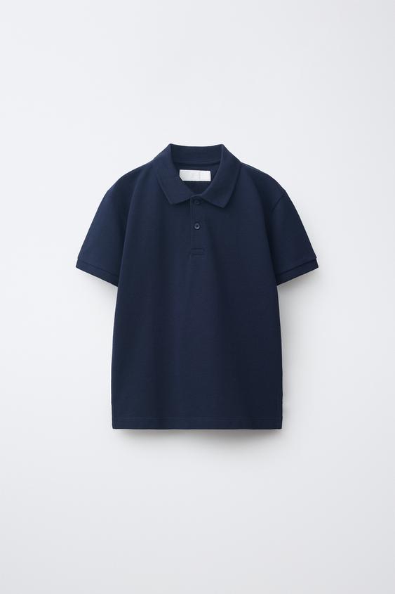 BASIC PIQUÉ POLO SHIRT - Blue by Zara - Image 0