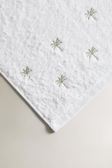 PALM TREE EMBROIDERY BATH TOWEL - Golden by Zara - Image 2