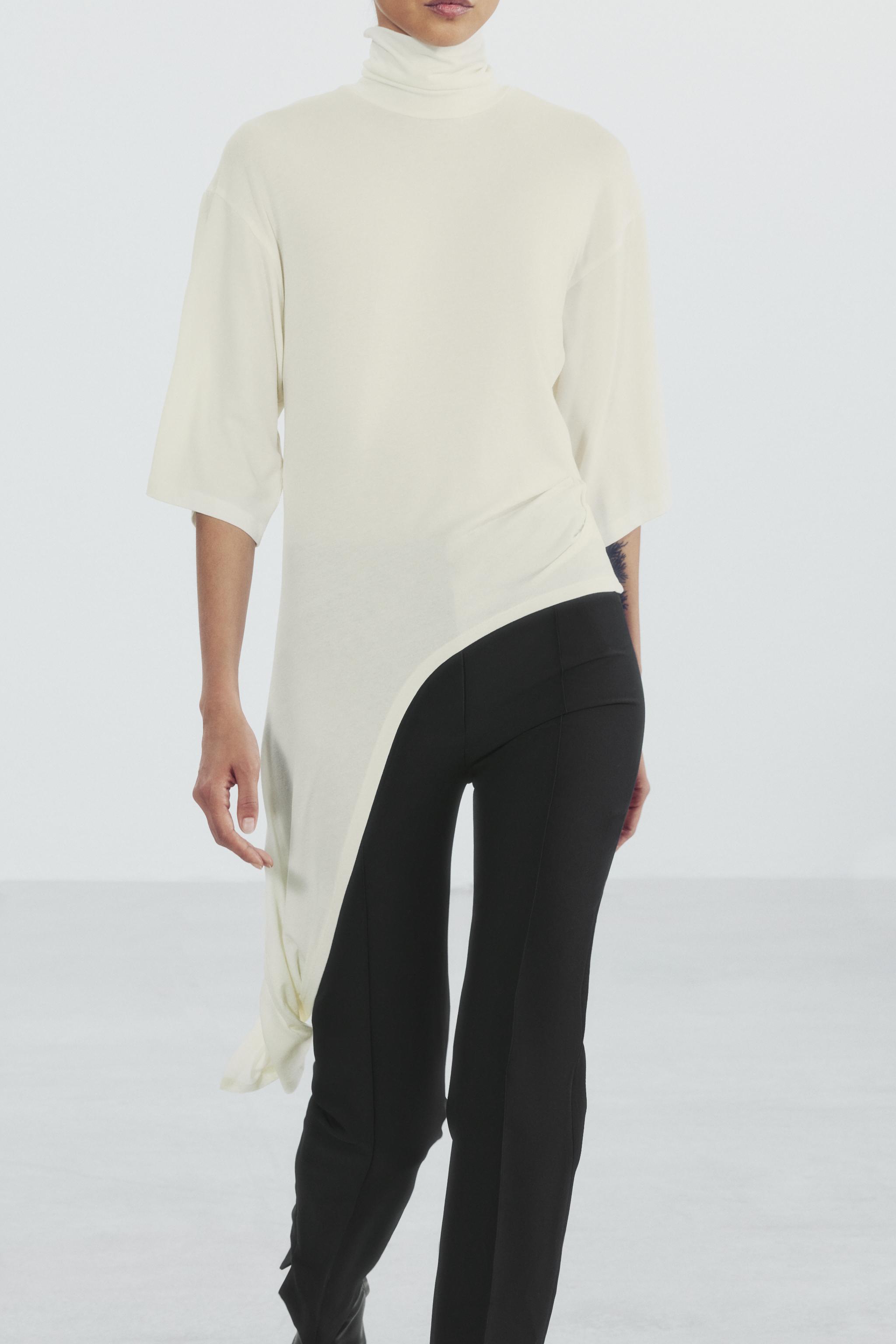 ASYMMETRIC GATHERED T-SHIRT