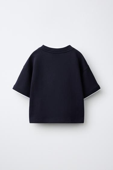 DOUBLE INTERLOCK T-SHIRT — Navy blue 2