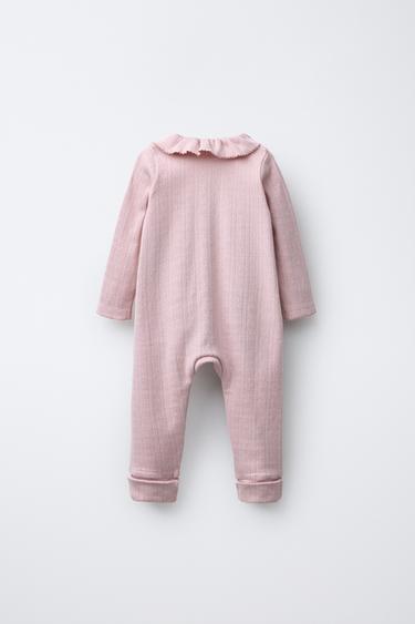 PYJAMA UNE PIÈCE POINTELLE CŒUR PIED CONVERTIBLE - Rose craie de Zara - Image 3
