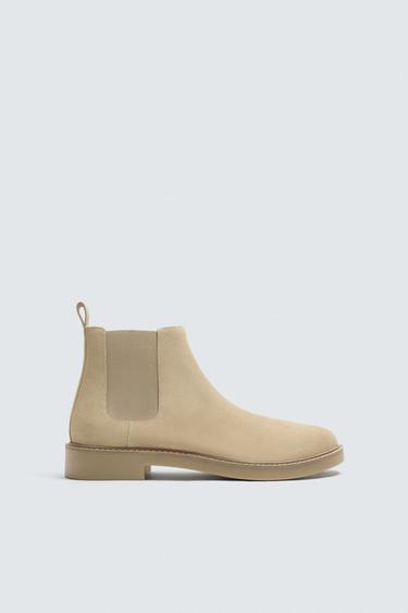 LEATHER CHELSEA BOOTS - Sand Brown by Zara