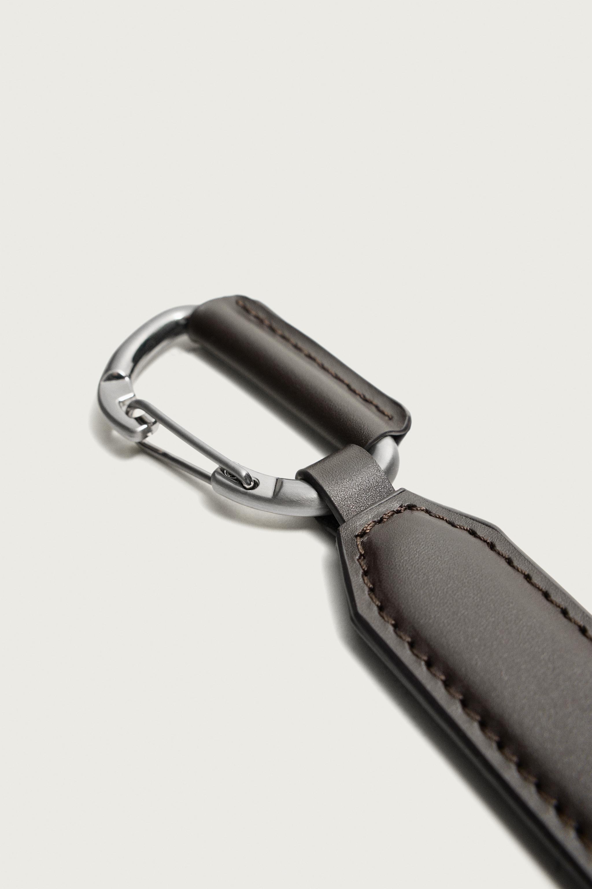 LEATHER KEYCHAIN — Brown (alternate view)