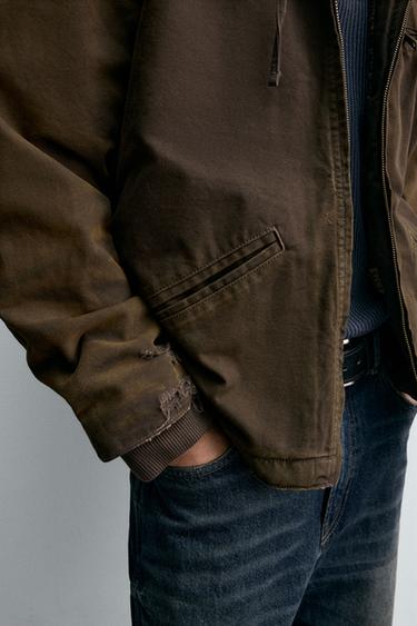 VESTE EFFET DÉLAVÉ VINTAGE - Marron de Zara - Image 5
