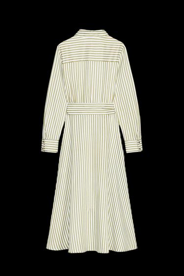 STRIPED MIDI DRESS WITH BELT - Green stripe by Zara