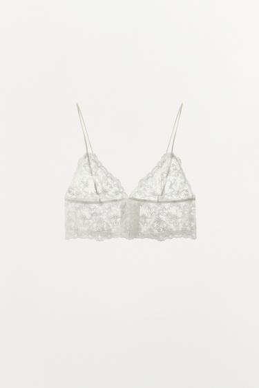 EMBROIDERED LACE BANDEAU BRALETTE - white by Zara - Image 2