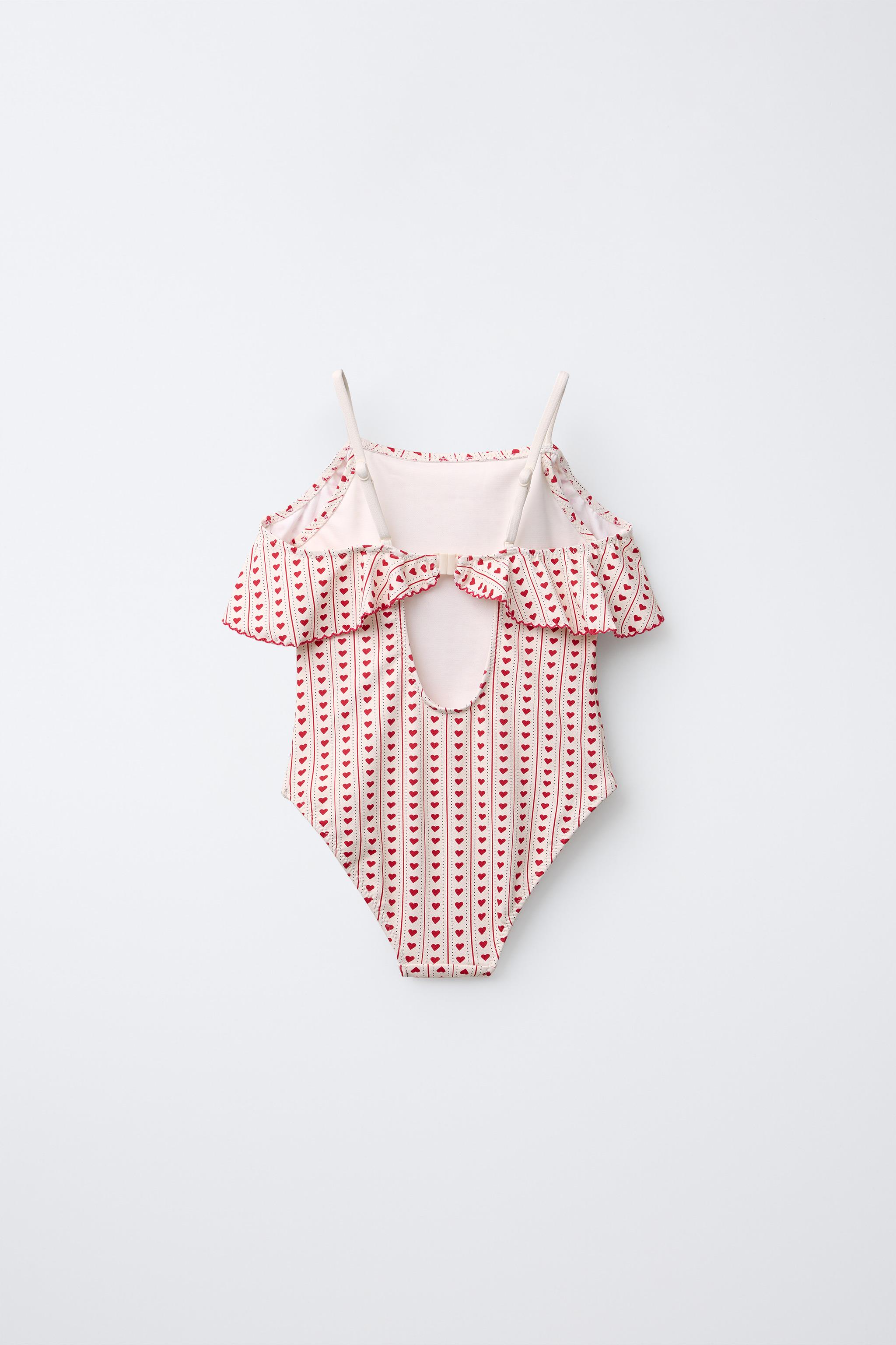 6-14 ANS/ MAILLOT DE BAIN VOLANT CŒURS