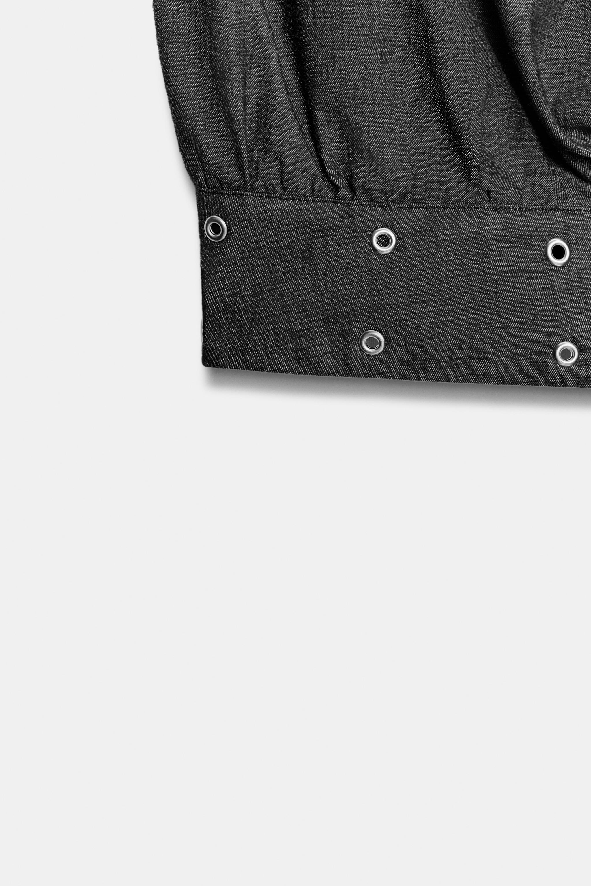 LINEN BUCKLE STUD TOP - Indigo | ZARA United States