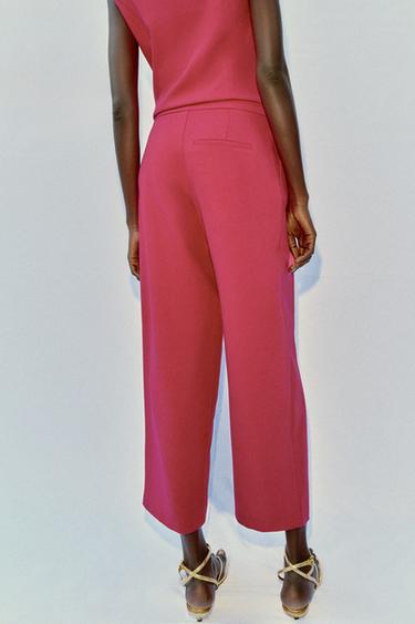 PLEATED CARROT FIT TROUSERS - Fuchsia by Zara - Image 3