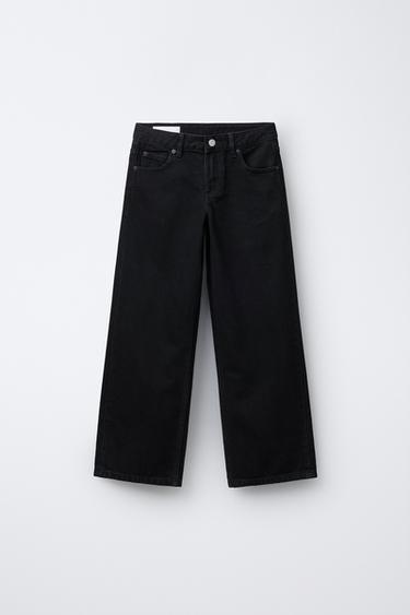 JEANS PERNA LARGA ESTRELAS TACHAS - Preto da Zara - Imagem 0