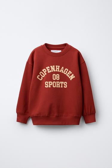 VARSITY PRINT SWEATSHIRT - Terracotta by Zara - Image 0