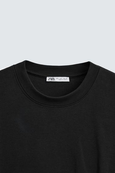 T-SHIRT REGULAR FIT BASIQUE - Noir de Zara - Image 7