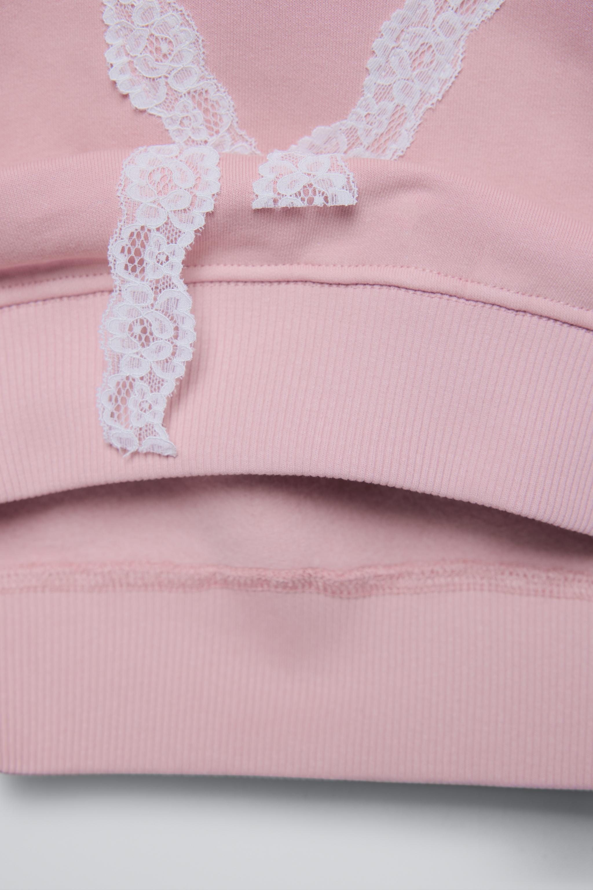 LACE HEART SWEATSHIRT - Pastel pink | ZARA Australia