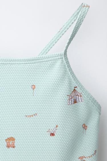1-6 YEARS/ CIRCUS RUFFLE SWIMSUIT - Sea green by Zara - Image 2
