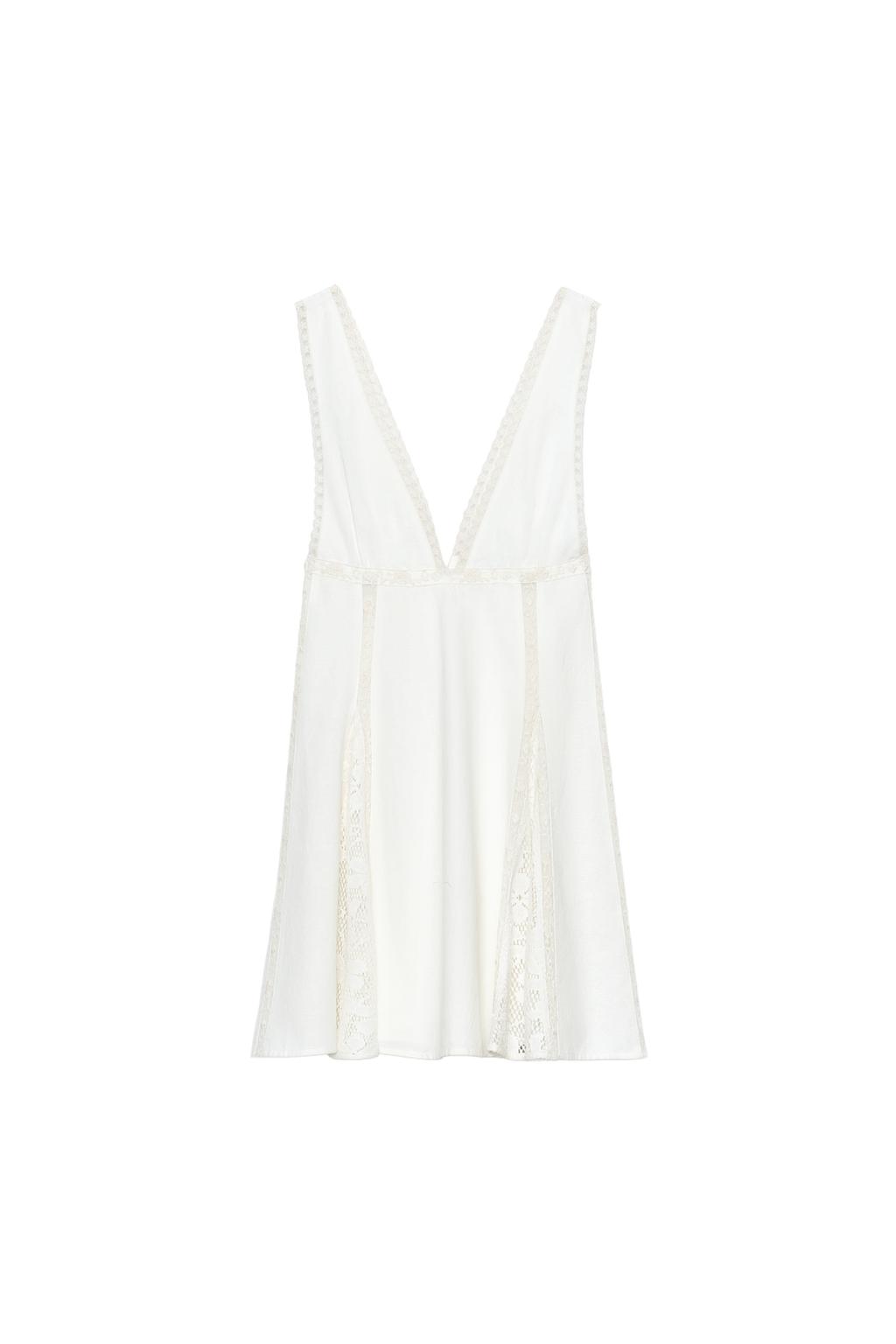 LACE GODET MINI DRESS - image 3