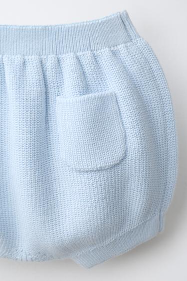 KNIT BLOOMERS WITH POCKET - Light blue by Zara - Image 3