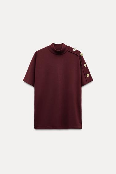 TOP SOFT BOTONES - Frambuesa de Zara