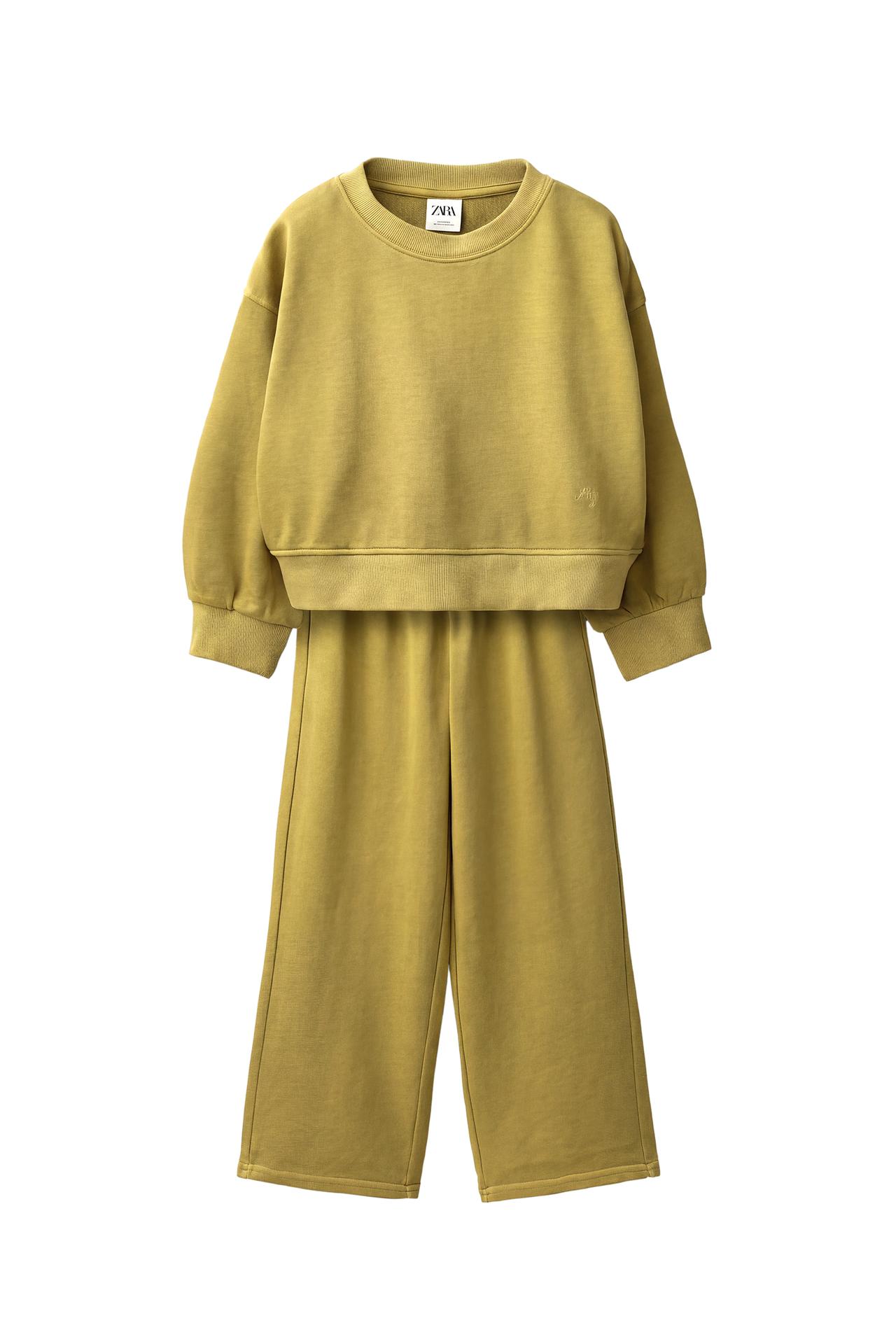 WASHED EFFECT SWEATSHIRT AND TROUSERS SET