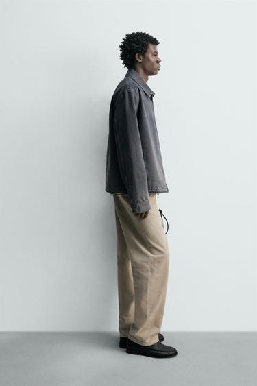 REGULAR FIT DENIM JACKET WITH ZIP - Dark indigo by Zara - Image 3