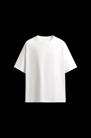 Zara PEACH PRINT T-SHIRT - White