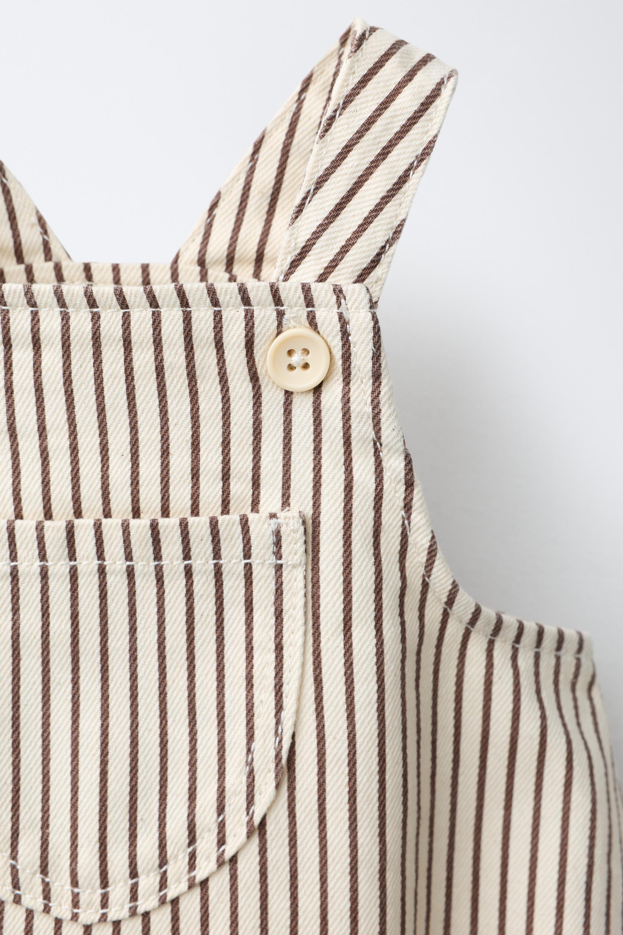 Детские комбинезоны Zara Striped Twill Romper — фото 4