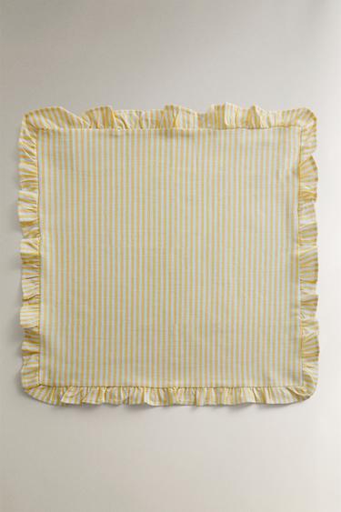LOT DE 2 SERVIETTES DE TABLE EN COTON À VOLANT - Jaune de Zara - Image 1