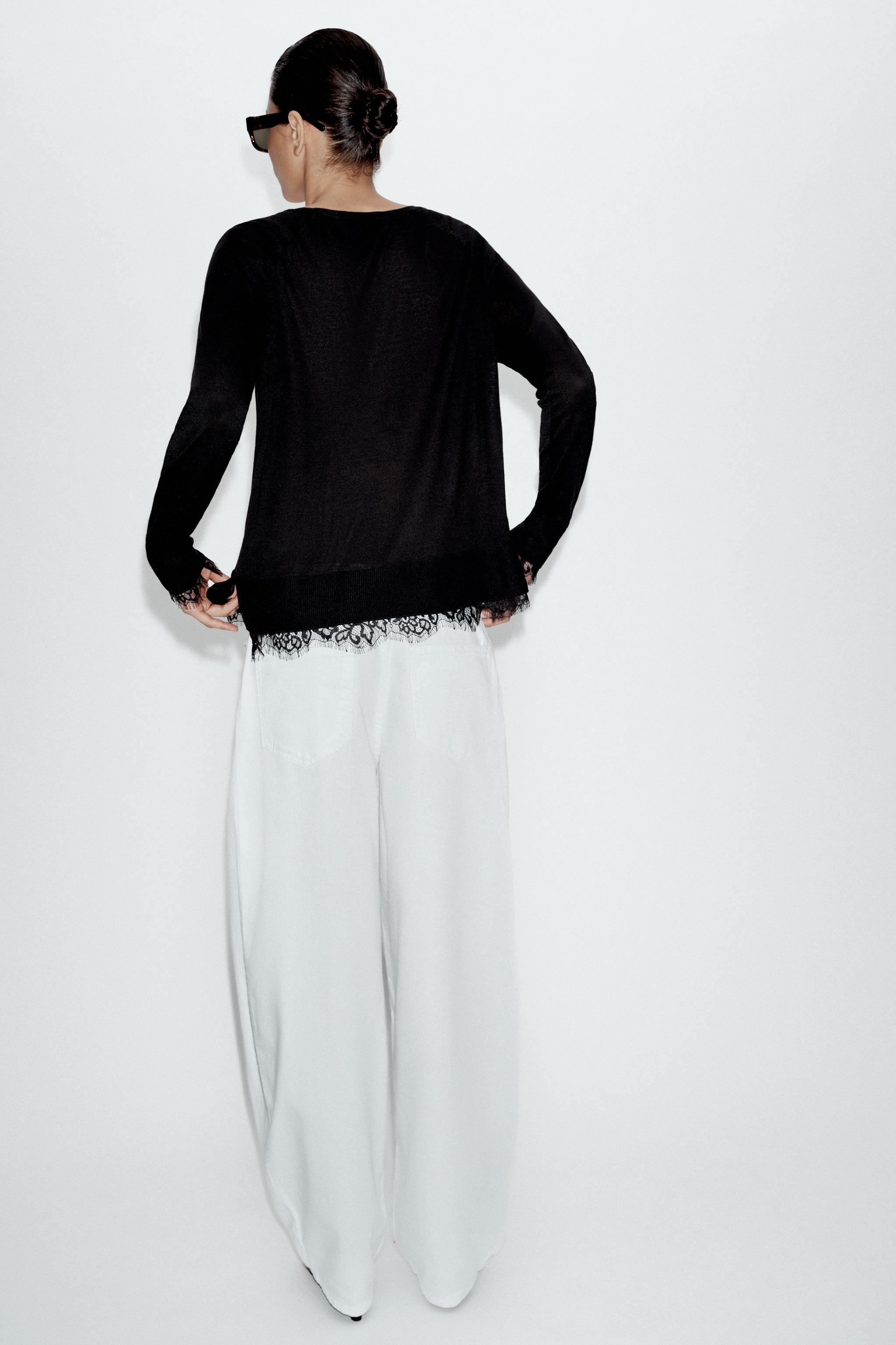 Женские свитеры Zara LACE KNIT JUMPER — фото 4
