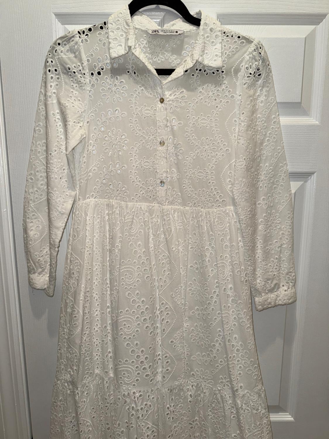 OPENWORK EMBROIDERY MIDI DRESS - Image 3