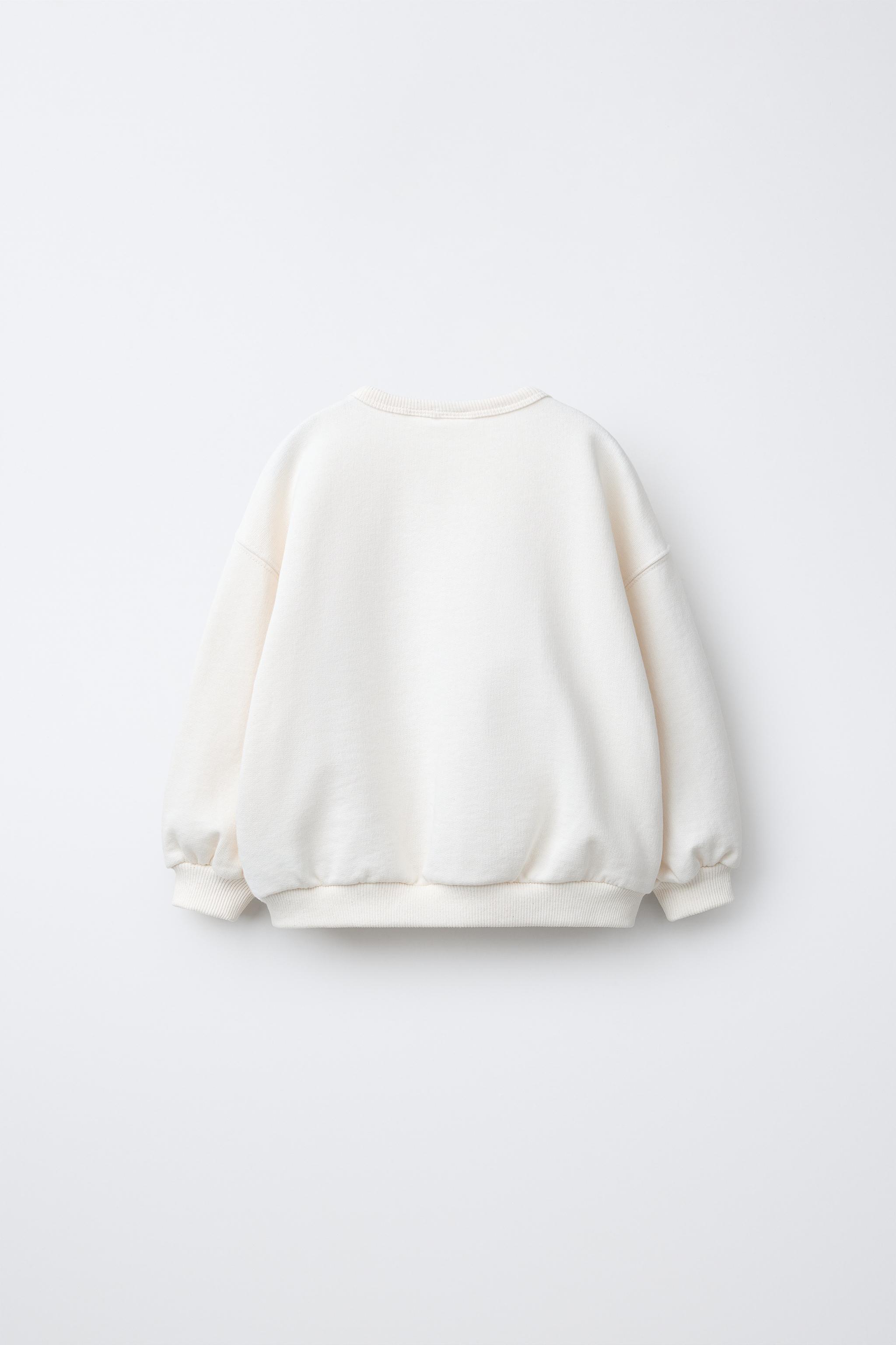 TEXT AND POLKA DOT PRINT SWEATSHIRT