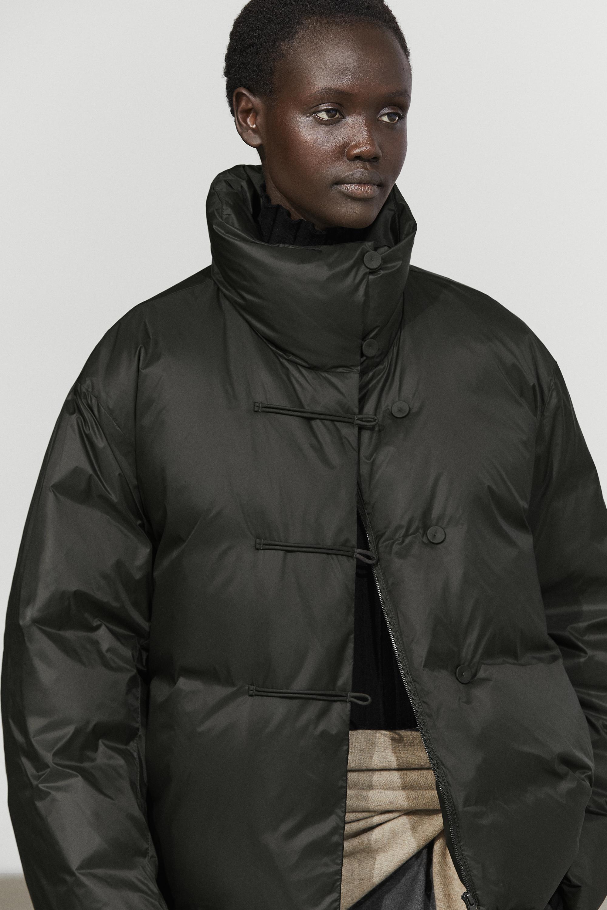 Down jacket with toggle detail