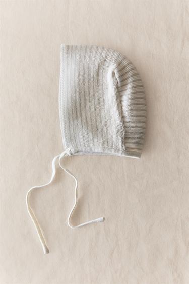 BONNET ENFANT COTON ET SOIE - Beige clair de Zara - Image 5