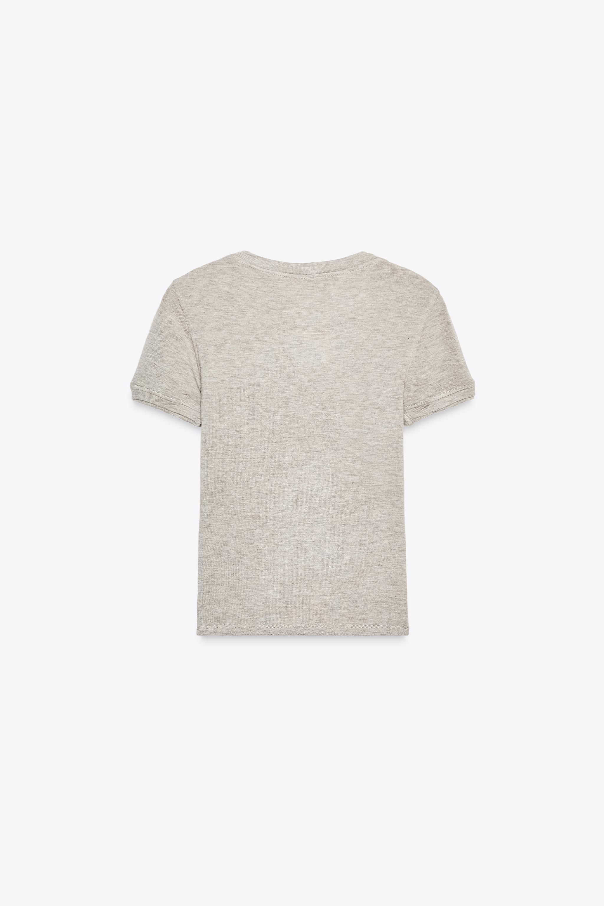 SOFT SHORT SLEEVE T-SHIRT - Gray marl | ZARA United States