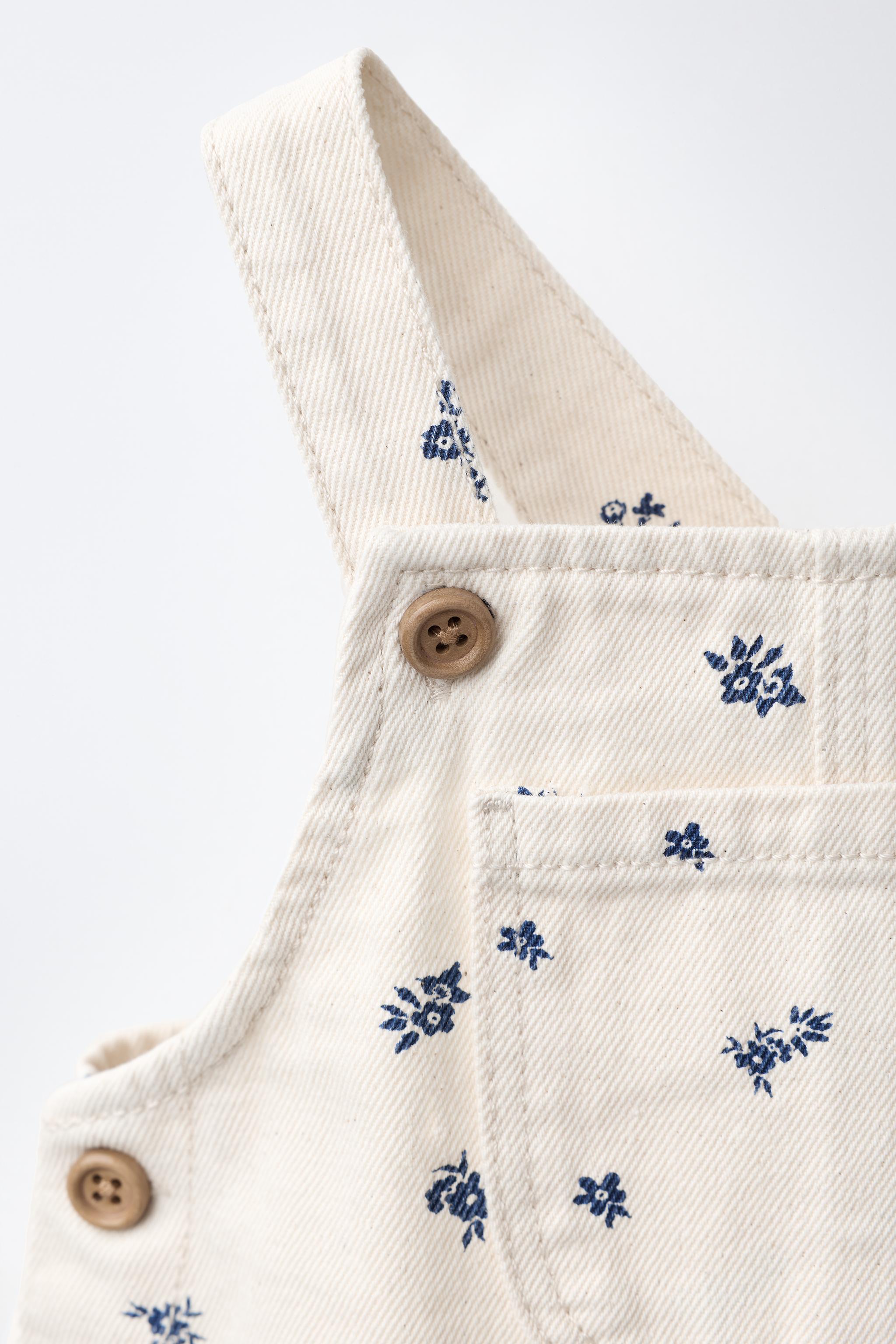 Детские платья Zara FLORAL TWILL OVERALL DRESS AND PANTIES — фото 4