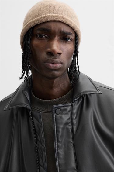 PADDED LEATHER EFFECT JACKET - Black by Zara - Image 4