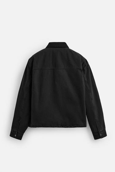 VESTE AVEC COL BIMATIÈRE - Noir de Zara - Image 7