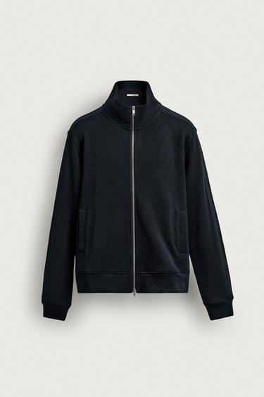 INTERLOCK RIBBED JACKET - Navy blue by Zara
