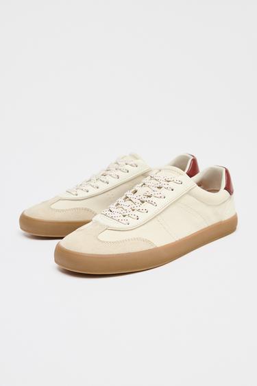 TENNIS À TALON CONTRASTÉ - Grenat de Zara - Image 1