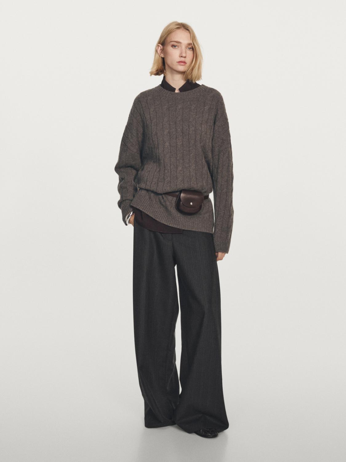 100% cashmere cable-knit sweater