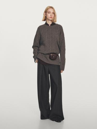 Zara Cable-knit cashmere sweater - Anthracite grey - Image 0
