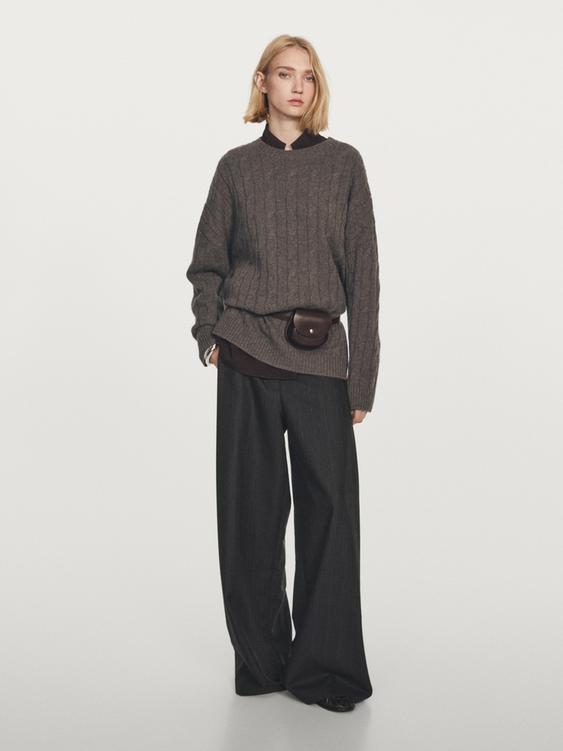 Cable-knit cashmere sweater
